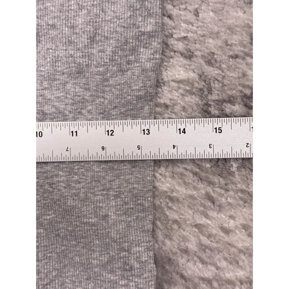 ALO Seamless Ribbed Mellow Romper Medium Womens Heather Gray